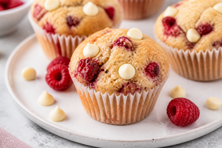 White Chocolate Raspberry Protein Muffins – A Soft, Sweet, and Satisfying Snack
