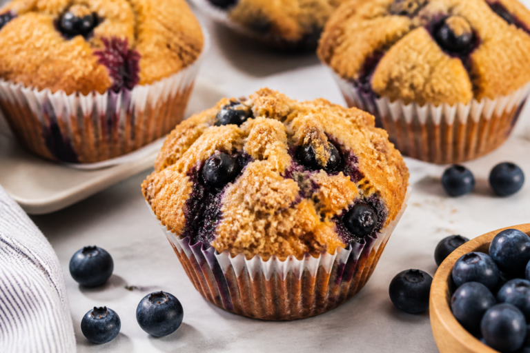 Protein Blueberry Crumble Muffins – Soft, Juicy, and Satisfying