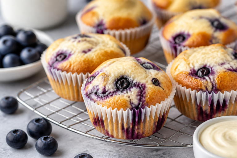 Blueberry Cheesecake Protein Muffins – Light, Juicy, and Satisfying