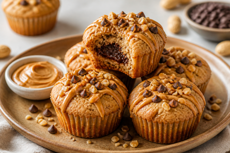 Healthy Peanut Butter Cup Protein Muffins – A Satisfying, High-Protein Treat