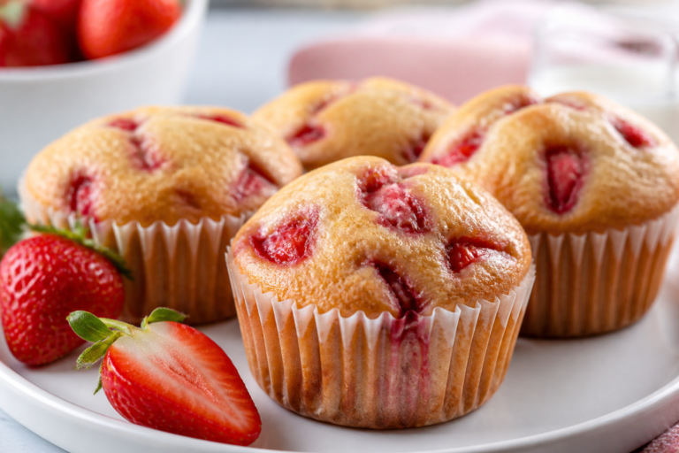 Strawberry Yogurt Muffins Under 100 Calories – Light, Moist, and Easy