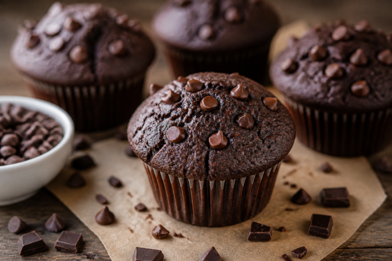 Double Chocolate Muffins Under 100 Calories – Light, Easy, and Satisfying