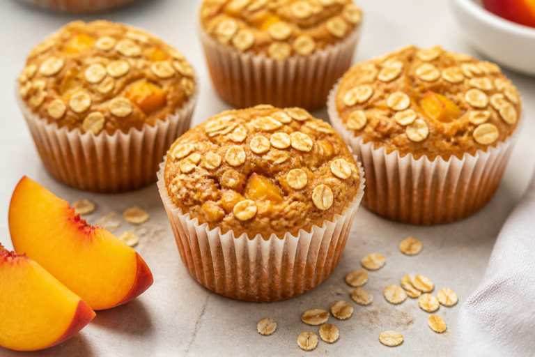 Peach Oat Muffins Under 100 Calories – Light, Fruity, and Easy