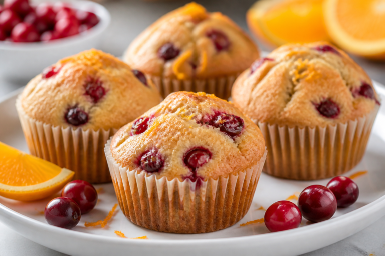 Orange Cranberry Muffins Under 100 Calories – Bright, Zesty, and Light