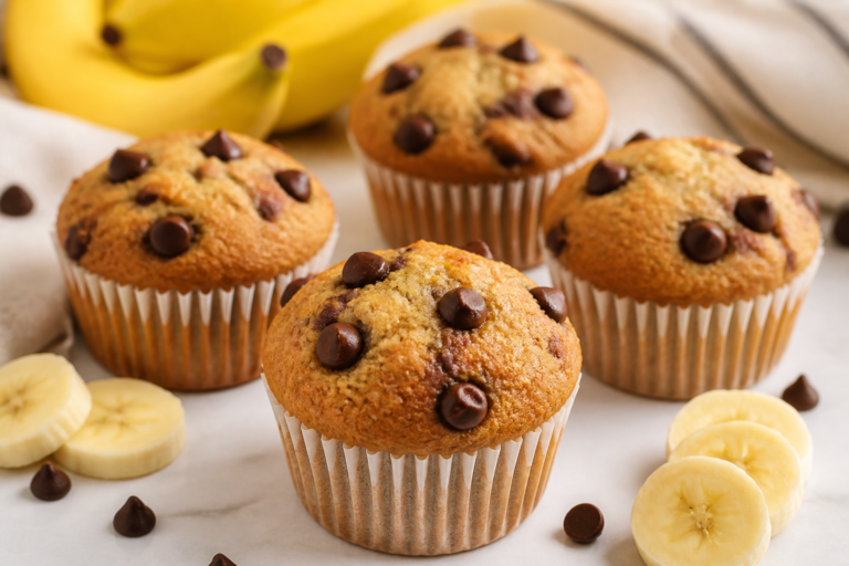 Banana Chocolate Chip Muffins Under 100 Calories – Light, Easy, and Satisfying