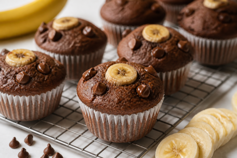 Chocolate Banana Muffins Under 100 Calories – Light, Moist, and Easy