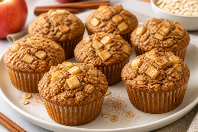 Cinnamon Apple Oat Muffins Under 100 Calories – Light, Cozy, and Easy