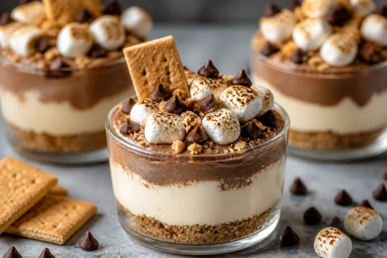 High Protein Low Carb S’mores Cheesecake Cups – A Lighter Take on a Campfire Classic