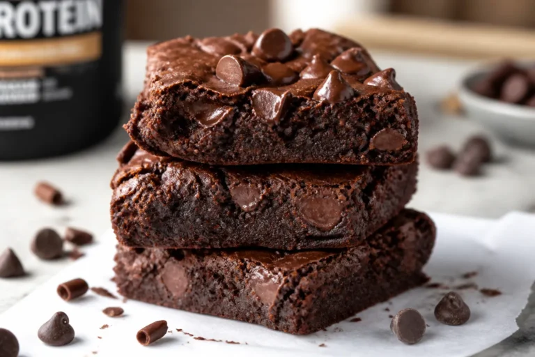 High Protein Low Carb Triple Chocolate Protein Brownies – Rich, Fudgy, and Guilt-Friendly