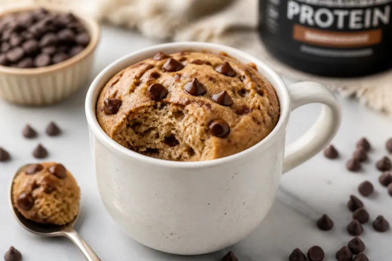 High Protein Low Carb Chocolate Chip Protein Mug Cake – A Quick, Satisfying Treat