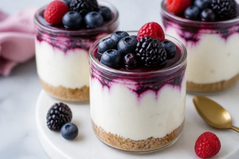 High Protein Low Carb Berry Protein Cheesecake Jars – Creamy, Fresh, and Ready in Minutes