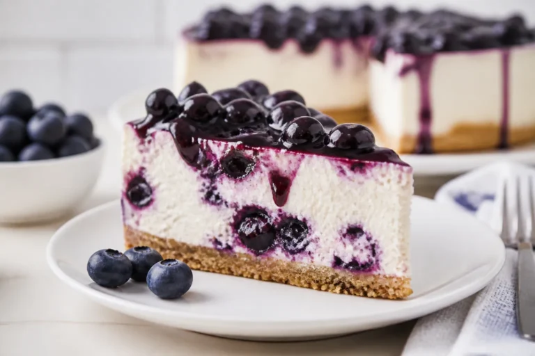 High Protein Low Carb Blueberry Protein Cheesecake – Creamy, Light, and Satisfying
