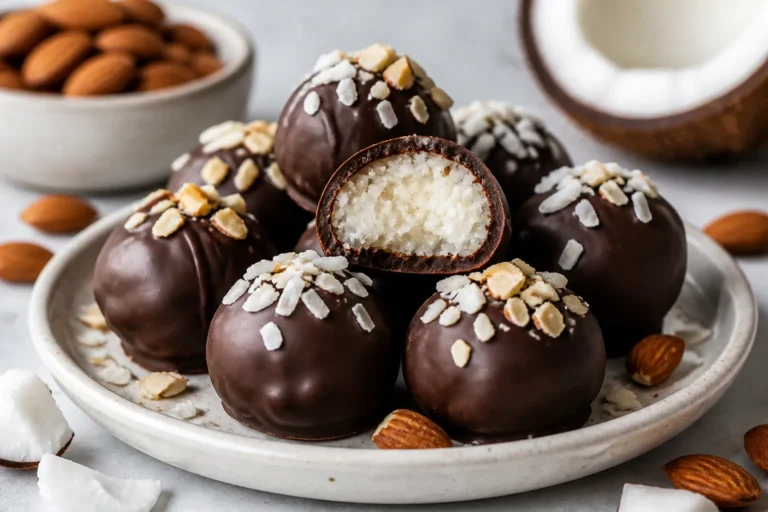 High Protein Low Carb Almond Joy Protein Truffles – A Naturally Sweet, Satisfying Treat