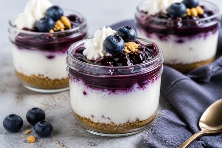 High Protein Low Carb Blueberry Cheesecake Jars – Creamy, Fresh, and Ready in Minutes