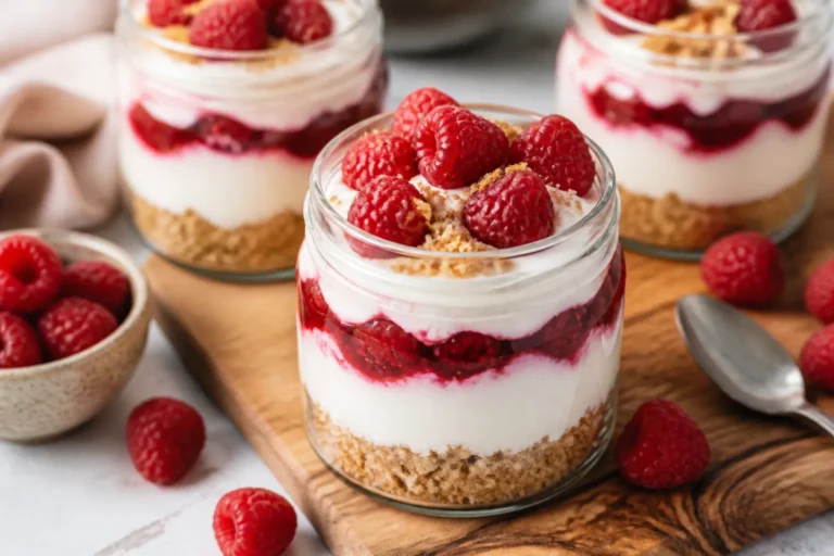 High Protein Low Carb Raspberry Cheesecake Jars – Creamy, Fresh, and Ready in Minutes