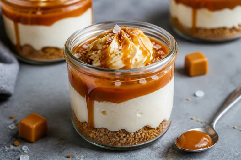 High Protein Low Carb Salted Caramel Cheesecake Jars – Creamy, Satisfying, and Simple