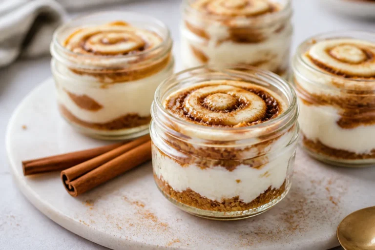 High Protein Low Carb Cinnamon Roll Cheesecake Jars – Cozy Flavor, Lighter Macros