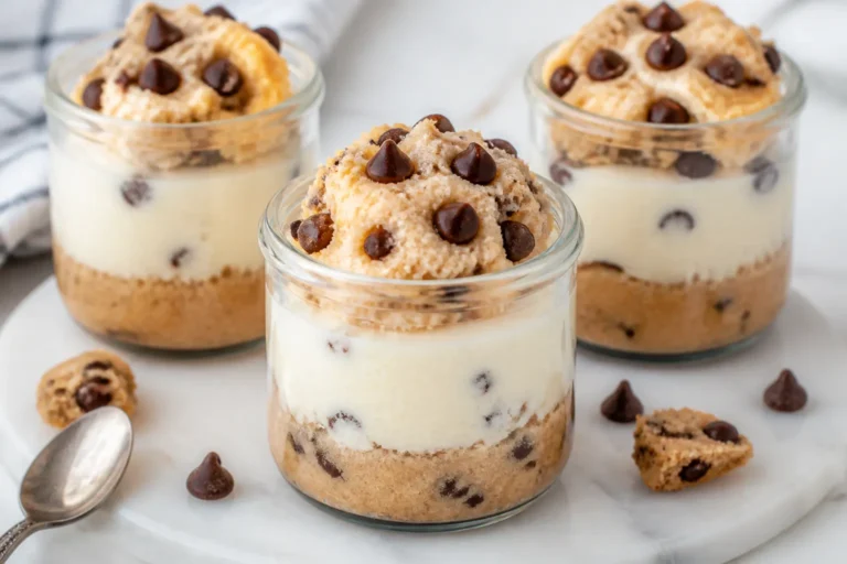 High Protein Low Carb Cookie Dough Cheesecake Jars – A Creamy, No-Bake Treat