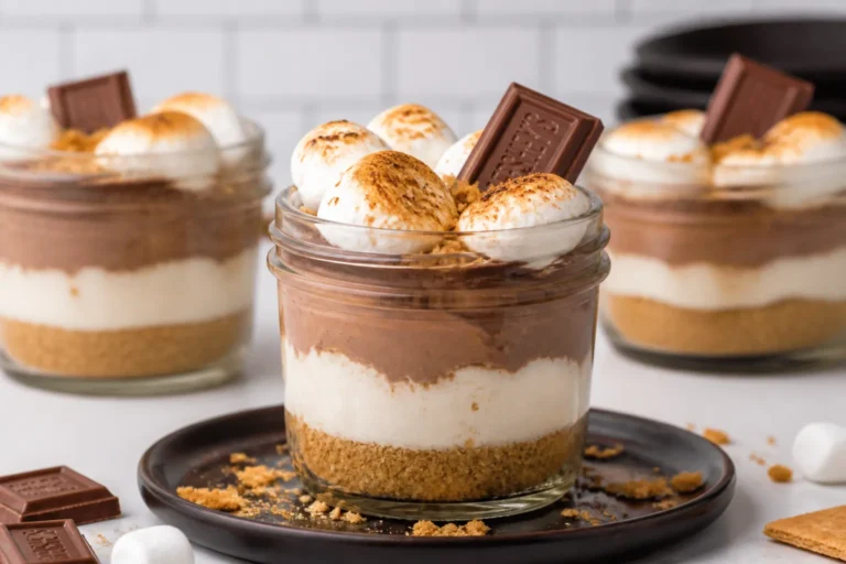High Protein Low Carb S’mores Cheesecake Jars – A Lighter Take on a Campfire Classic