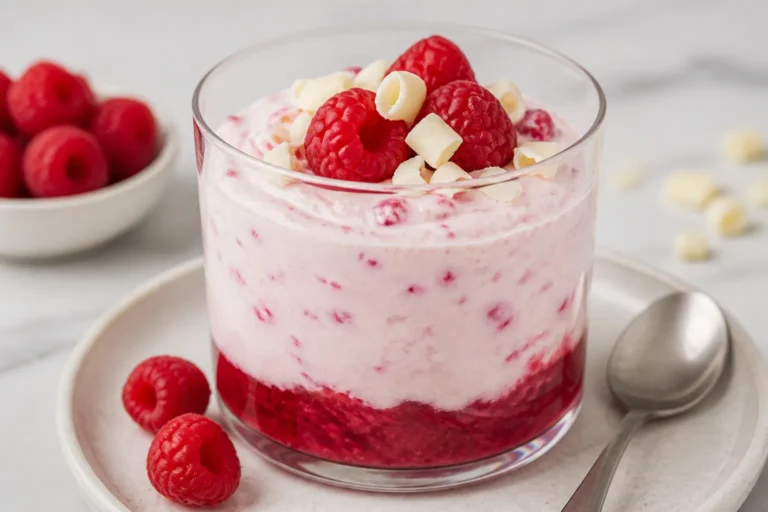 Greek Yogurt Raspberry White Chocolate Pudding – A Creamy, Bright, and Simple Dessert