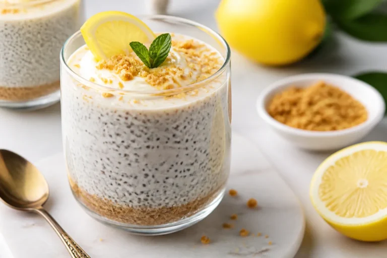 High Protein Lemon Cheesecake Chia Pudding – Bright, Creamy, and Satisfying