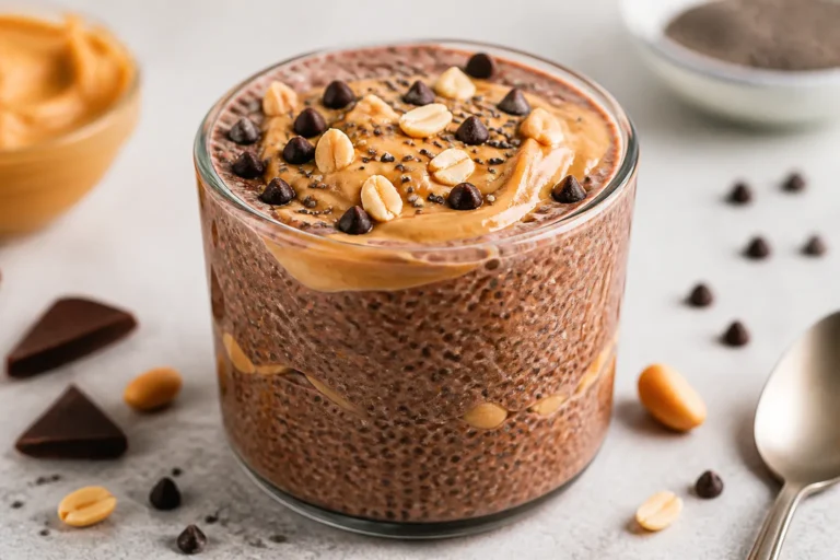 High Protein Chocolate Peanut Butter Chia Pudding – Creamy, Satisfying, and Meal-Prep Friendly