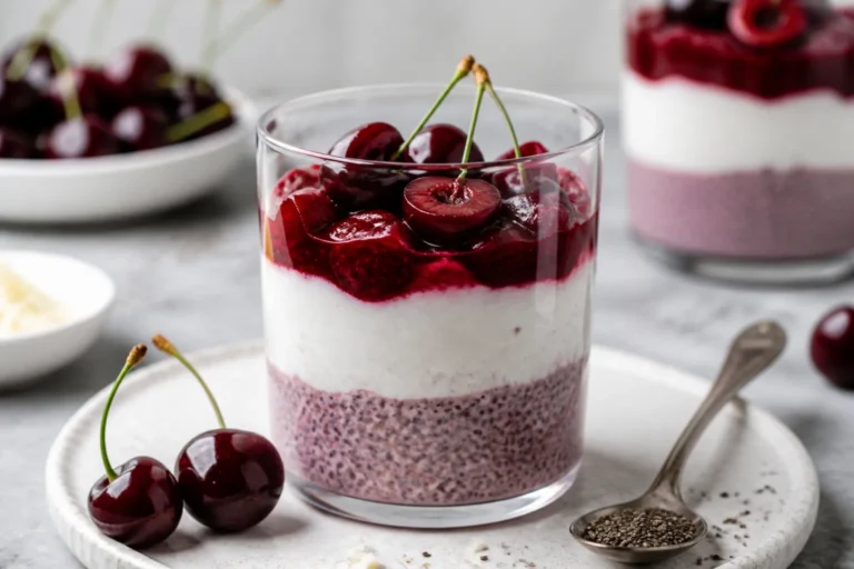 High Protein Cherry Cheesecake Chia Pudding – Creamy, Easy, and Satisfying